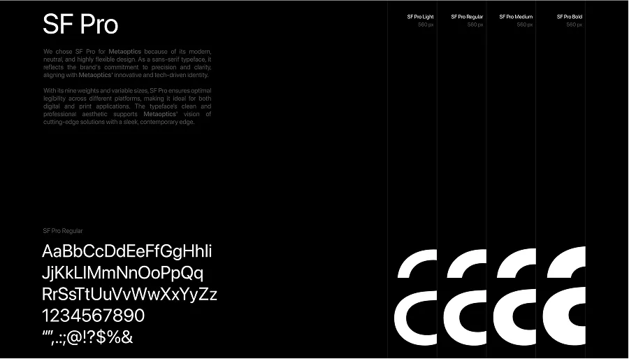 MetaOptics typography system